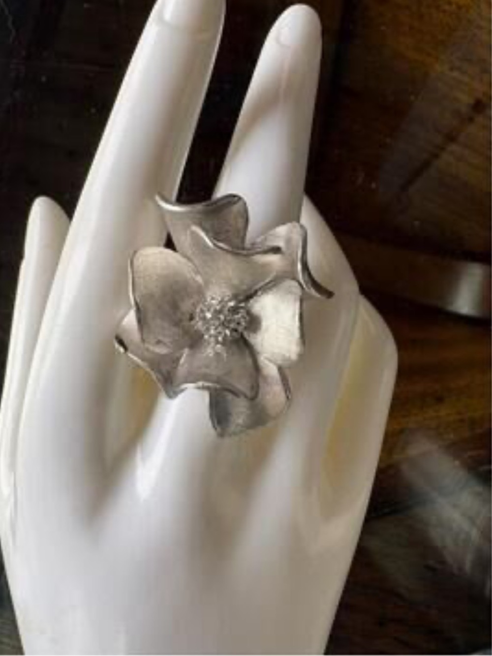Vintage Silver Flower Ring